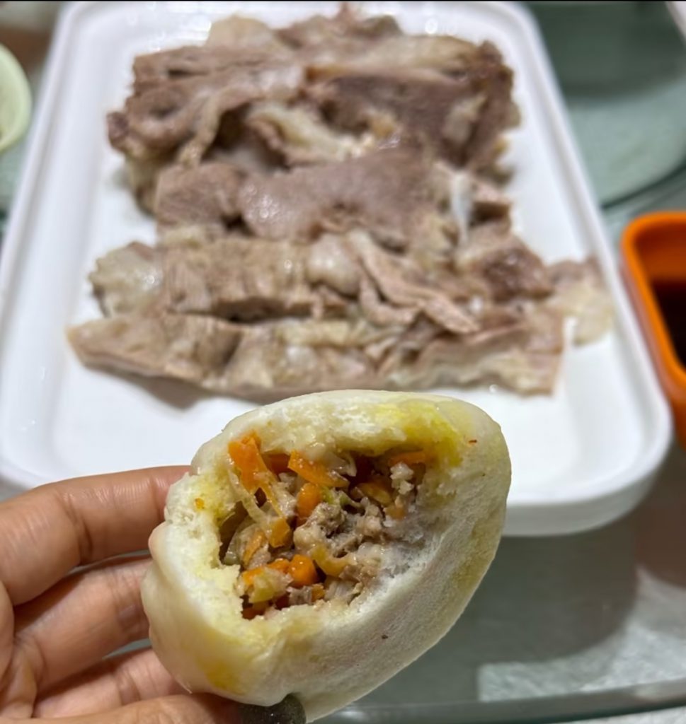 Ningxia-style carrot and lamb stuffed buns and hand-pulled lamb