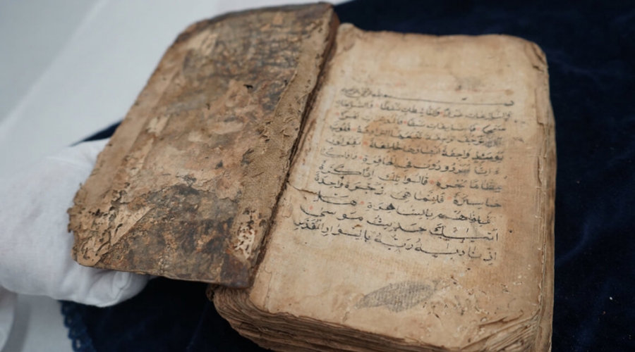 A 500-year-old handwritten manuscript of the Quran.