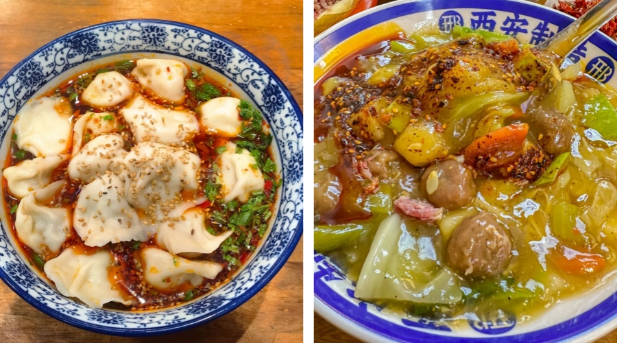 Sour Soup Dumplings & Meatball Spicy Soup