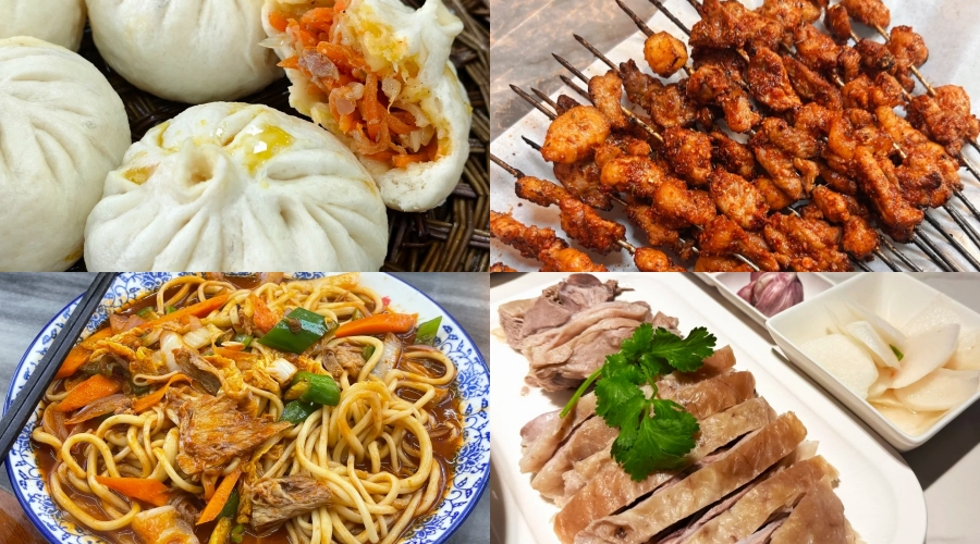 A collection of Lanzhou’s halal dishes showcasing local flavors