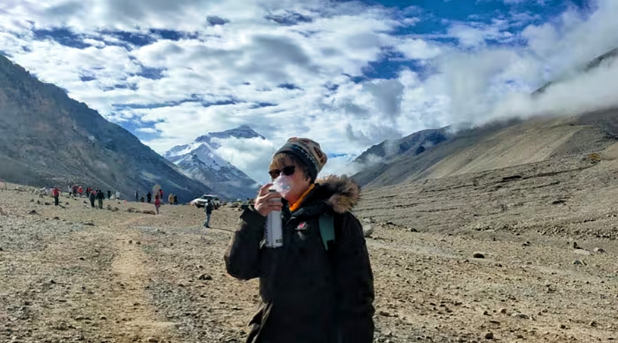 Altitude sickness is common in Tibet